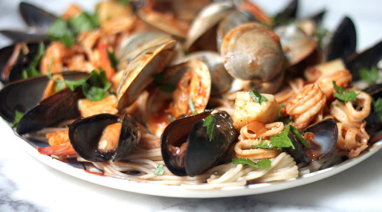 Gerecht met schelpen